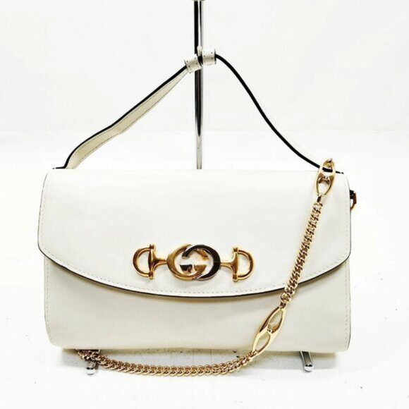 Gucci White Leather Shoulder Bag 358-082725 - Picture 1 of 9